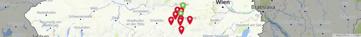 Kartenansicht für Apotheken-Notdienste in der Nähe von Traisen (Lilienfeld, Niederösterreich)